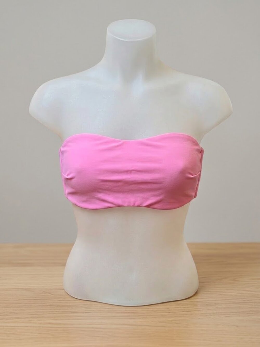 Aerie Medium Pink Padded Bandeau Bikini Top Strapless Swim Barbie Beach Pool
